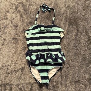 Striped Halter One-Piece Swimsuit 5T